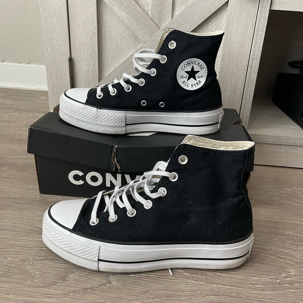 Black Chunky Sole Converse